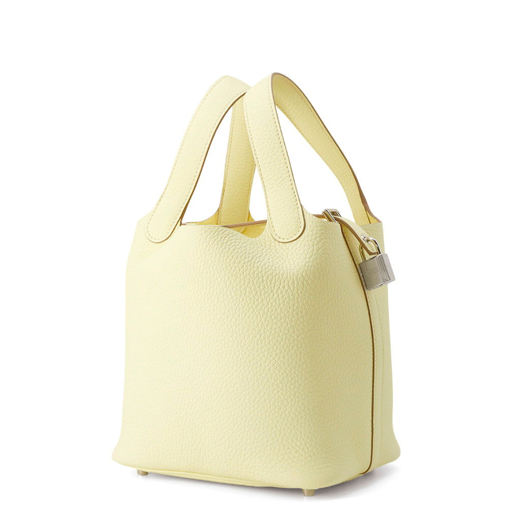 HERMES Picotin Lock Jaune Milton Taurillon Clemence Size PM