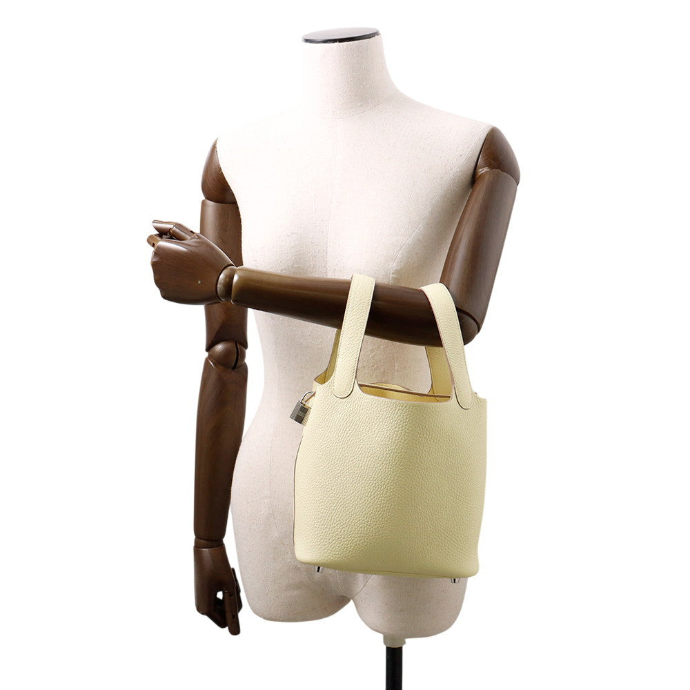HERMES Picotin Lock Jaune Milton Taurillon Clemence Size PM