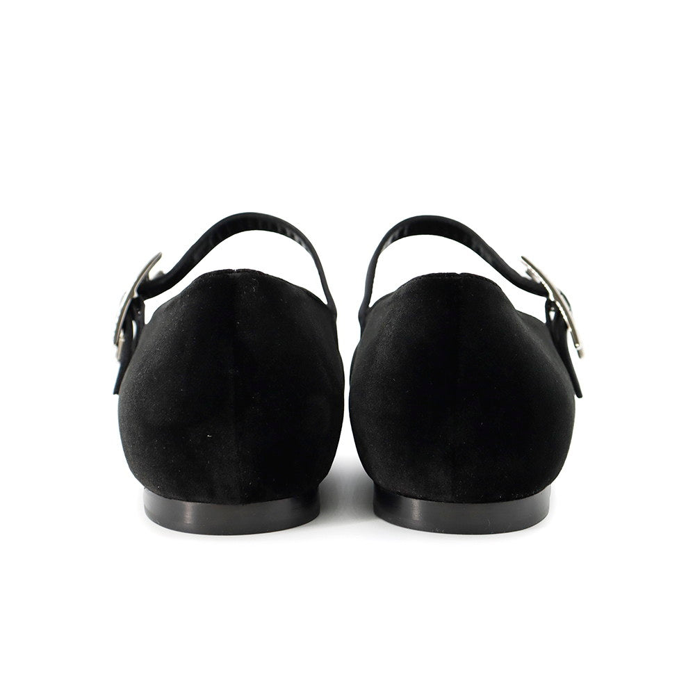 HERMES Jane Pumps Bijoux Black Velour Bijoux Size 37 1/2