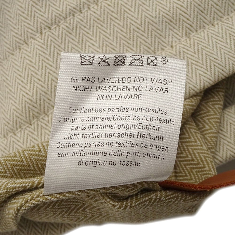 HERMES Aline Backpack Beige/Natural Toile Chevrons Barenia Leather