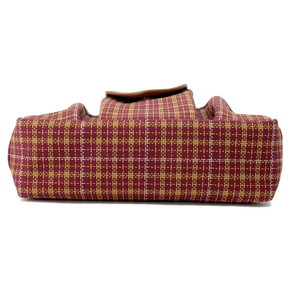 GUCCI Children's Check Pattern Handbag Brown/Bordeaux628159 Canvas Leather