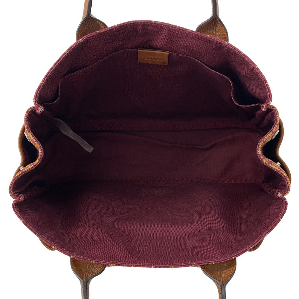 GUCCI Children's Check Pattern Handbag Brown/Bordeaux628159 Canvas Leather