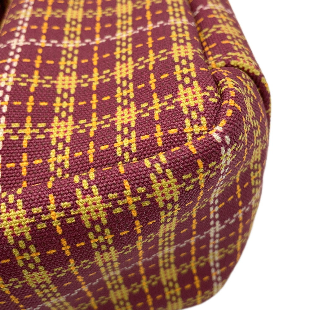 GUCCI Children's Check Pattern Handbag Brown/Bordeaux628159 Canvas Leather