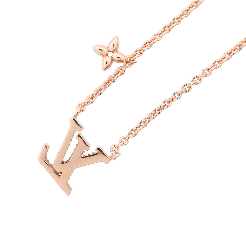 LOUIS VUITTON LV Iconic Necklace Pink GoldM00985 Metal Rhinestone