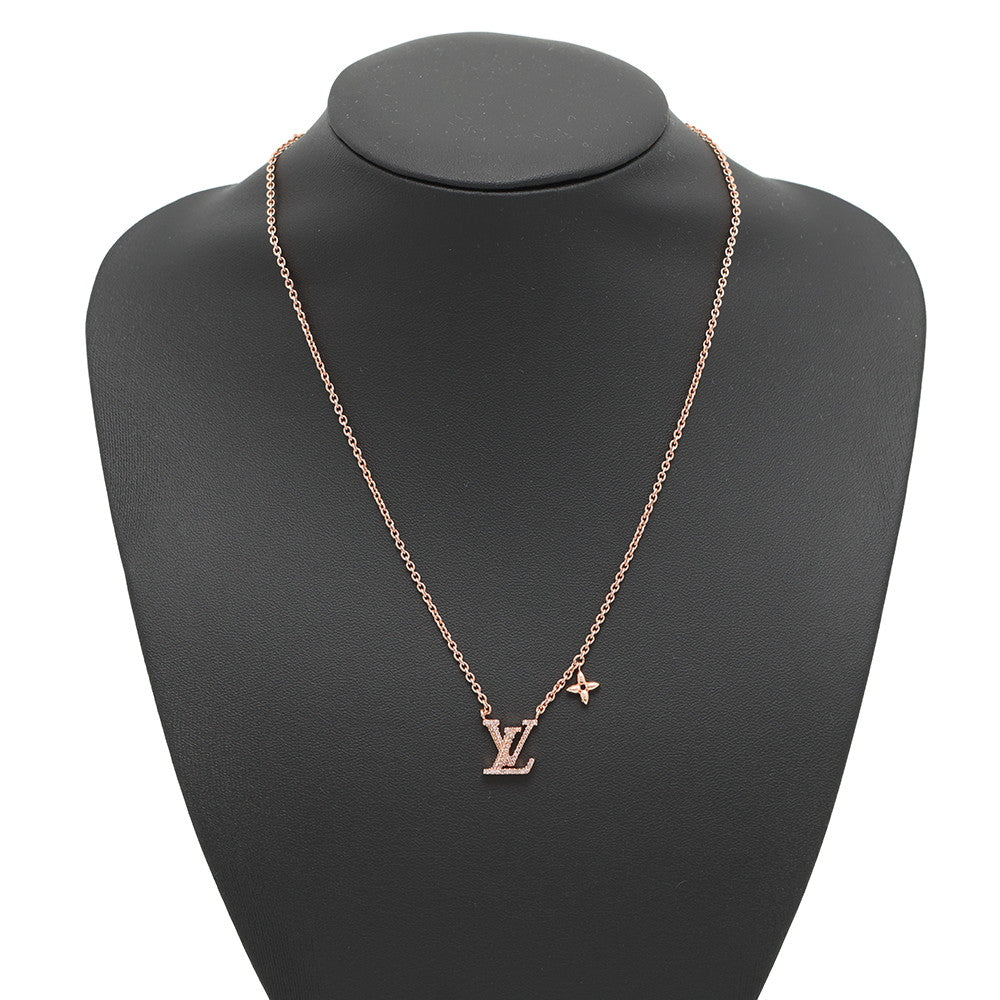 LOUIS VUITTON LV Iconic Necklace Pink GoldM00985 Metal Rhinestone