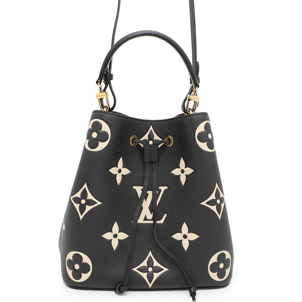 LOUIS VUITTON Neonoe Noir/Beige/BordeauxM45497 Bicolor Monogram Empreinte Leather Size MM