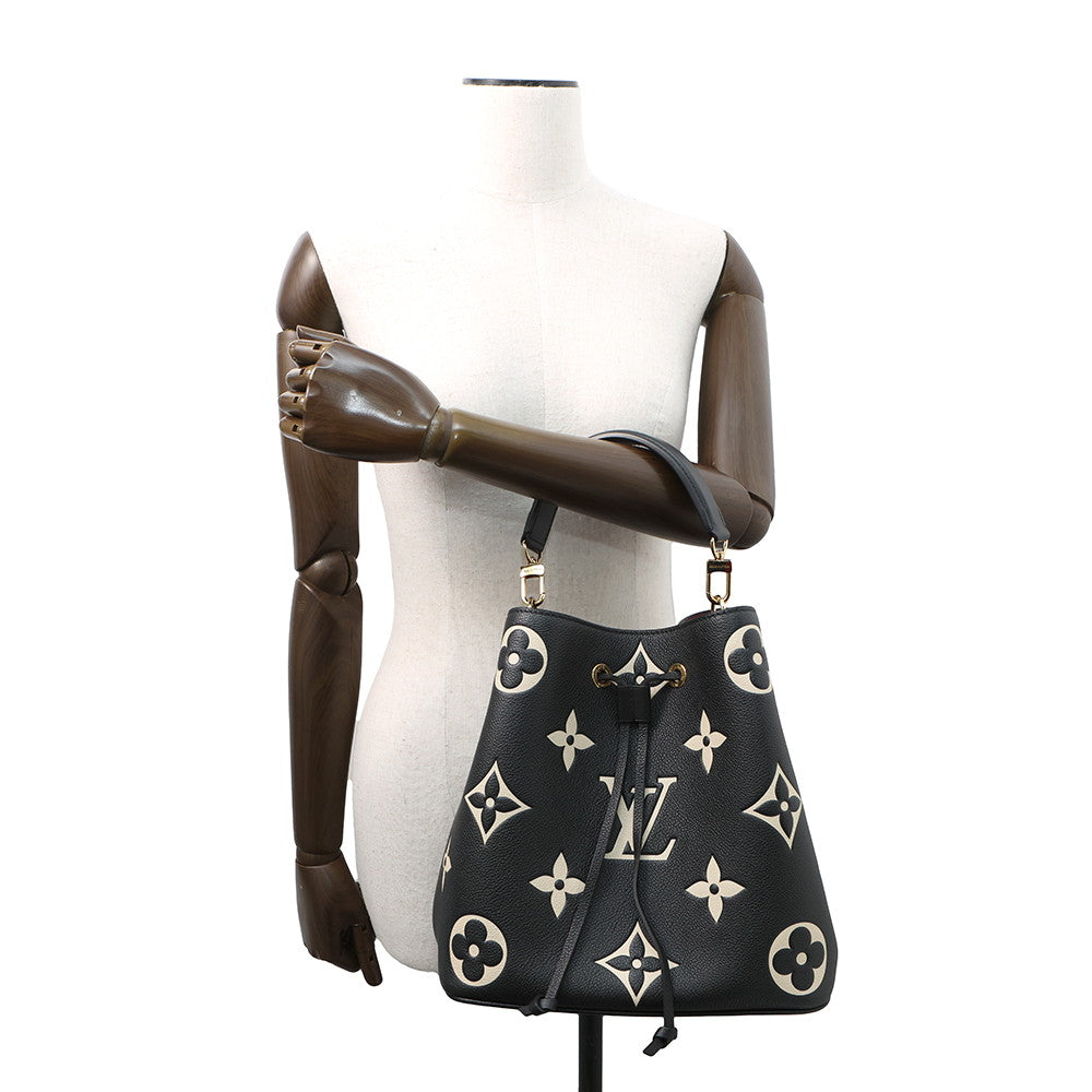 LOUIS VUITTON Neonoe Noir/Beige/BordeauxM45497 Bicolor Monogram Empreinte Leather Size MM