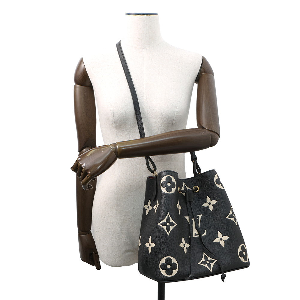 LOUIS VUITTON Neonoe Noir/Beige/BordeauxM45497 Bicolor Monogram Empreinte Leather Size MM