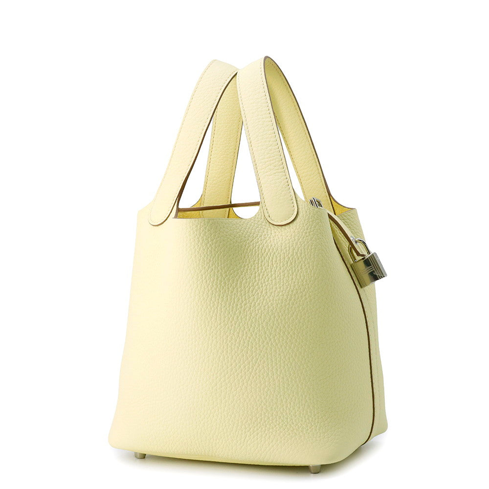 HERMES Picotin Lock Jaune Milton Taurillon Clemence Size PM