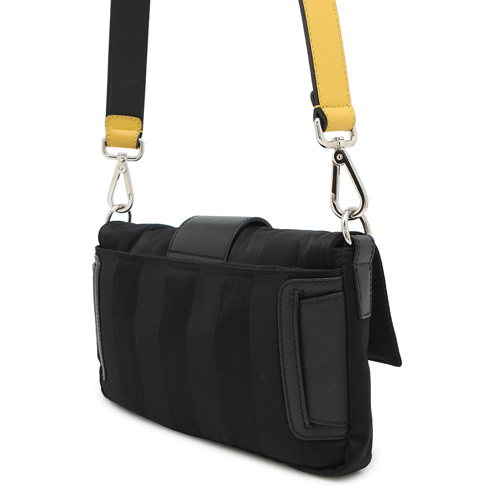 FENDI Pecan Bucket for Men Black/Yellow7VA472 Nylon Leather