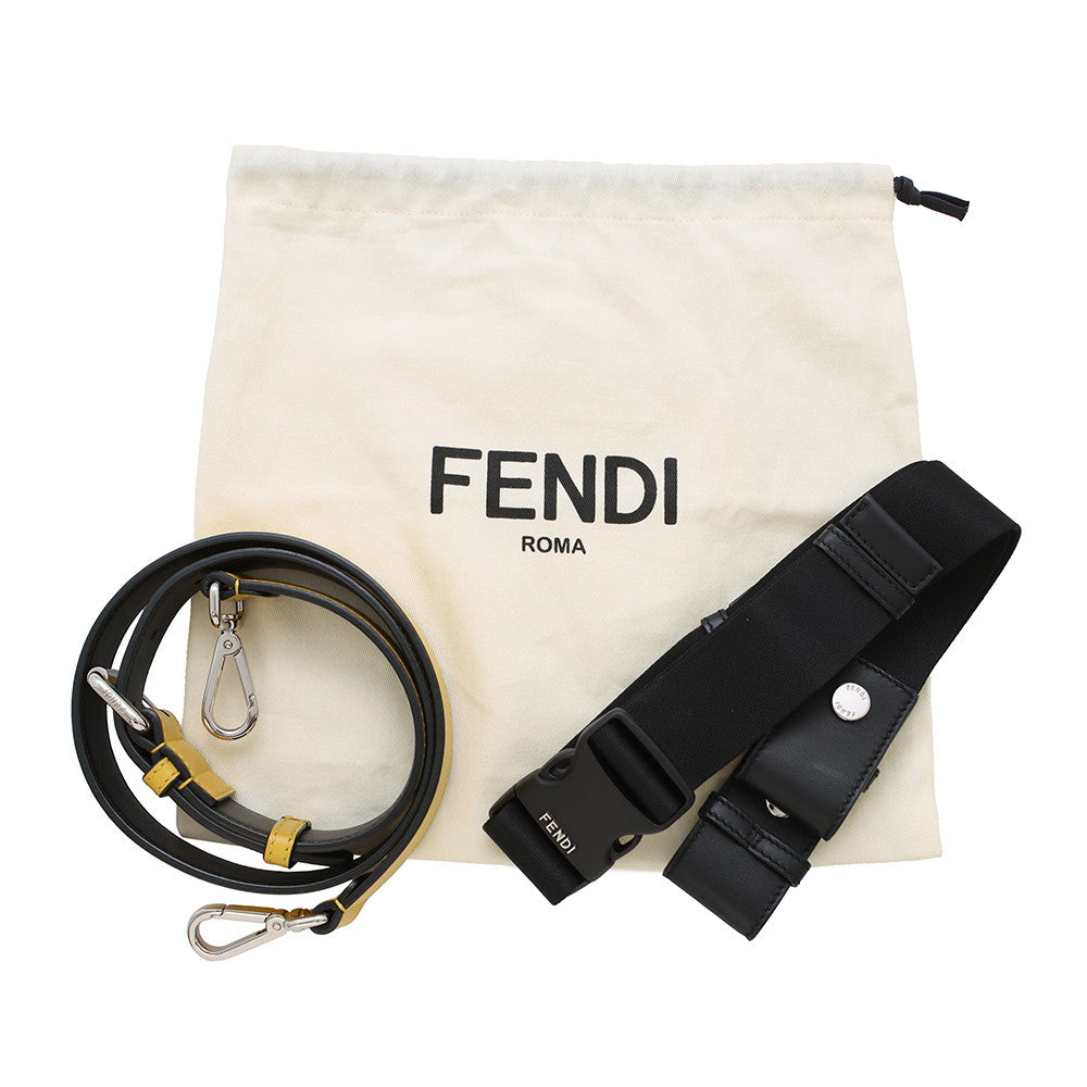 FENDI Pecan Bucket for Men Black/Yellow7VA472 Nylon Leather