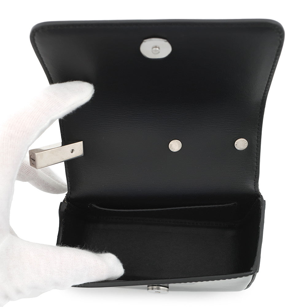 FENDI First Site ChainPouch Black7AS173 Leather Size Nano