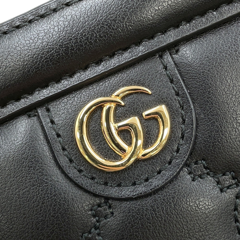 GUCCI GGMatelasse Top Handle 2WAY Shoulder Bag Black723776 Leather Size Mini