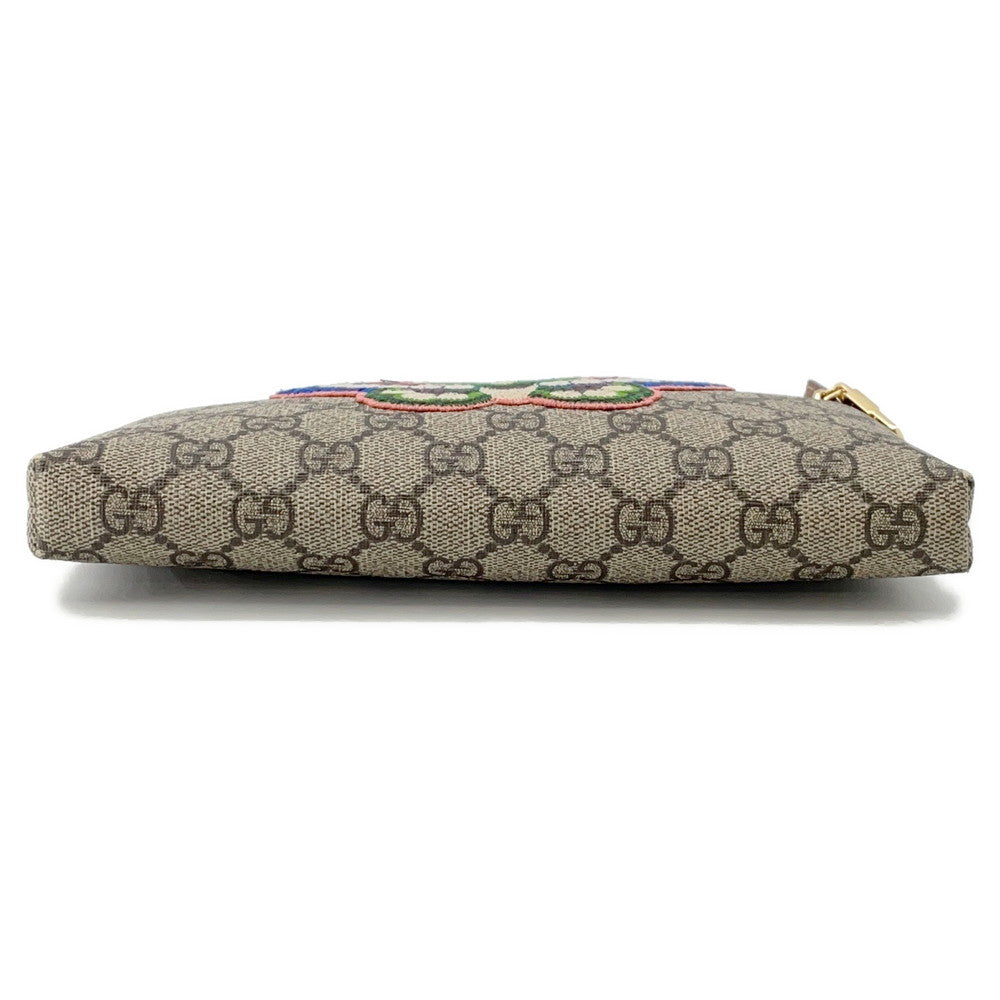 GUCCI GG Supreme Holiday Collection ChainPouch Beige/Brown456866 PVC Leather