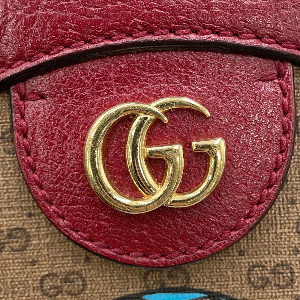GUCCI GG Supreme Round Shoulder Bag Doraemon Collaboration Brown/Red625216 PVC Leather