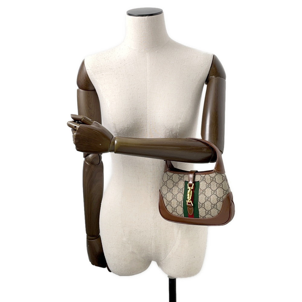 GUCCI Jackie 1961 Handbag Beige/Brown637092 PVC Leather Size Mini