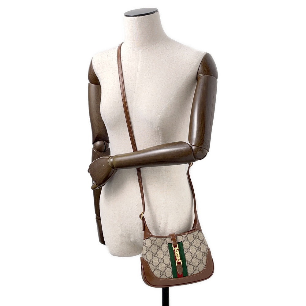 GUCCI Jackie 1961 Handbag Beige/Brown637092 PVC Leather Size Mini