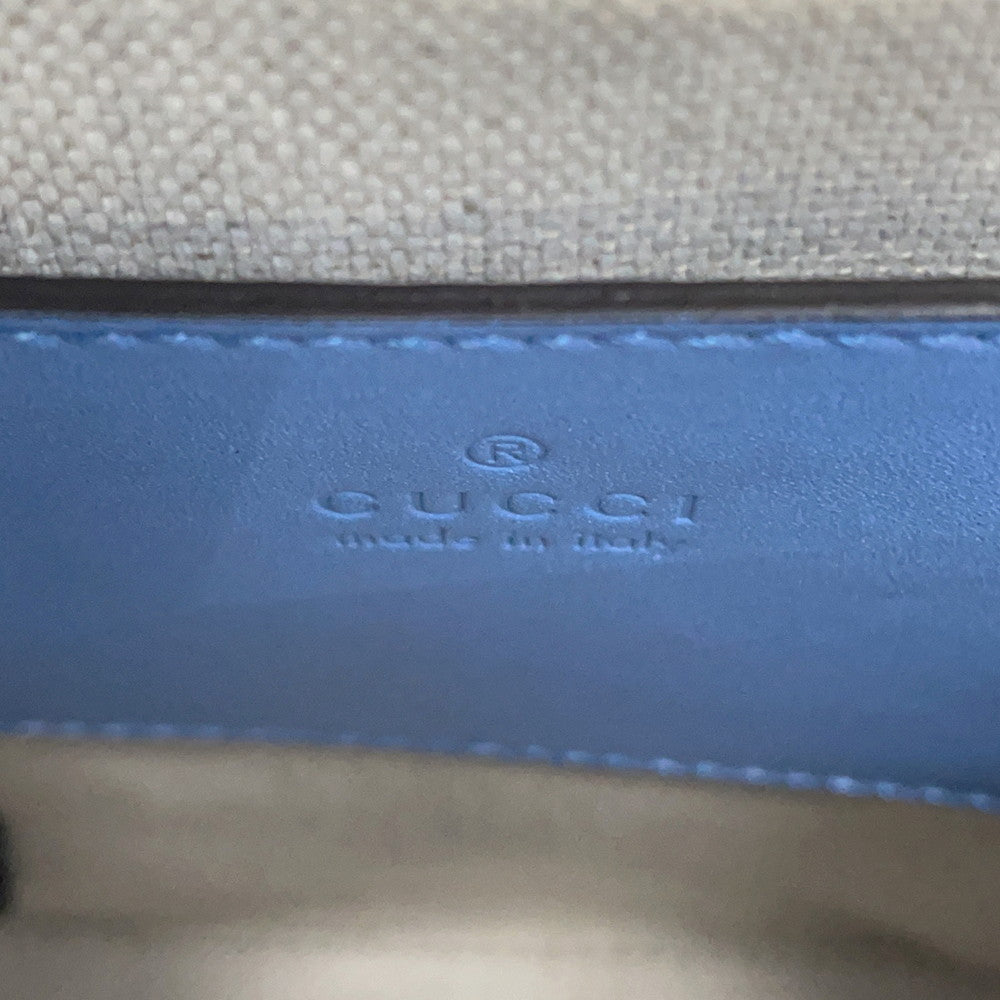 GUCCI Bamboo Mini 3WAY Backpack Light Blue702106 Leather Bamboo
