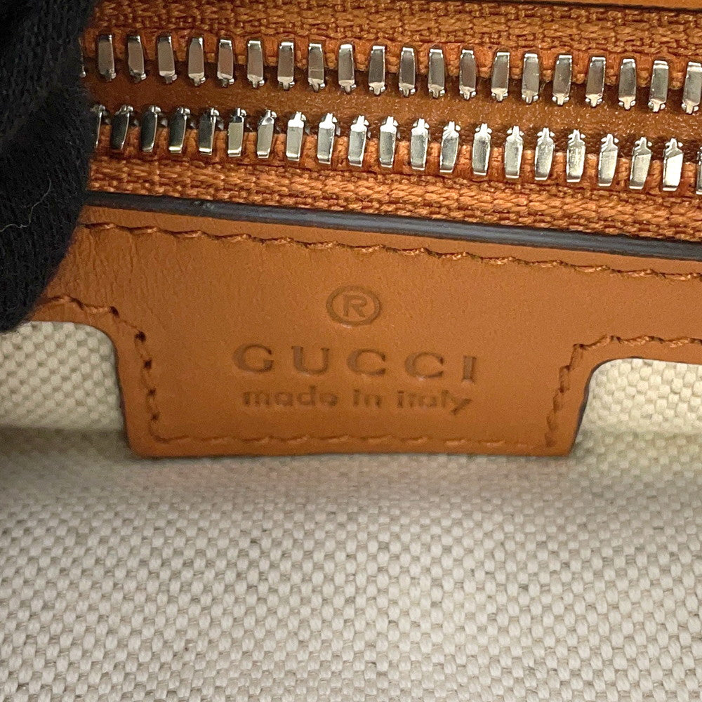 GUCCI Interlocking G Backpack Brown/Red696013 Nylon Leather
