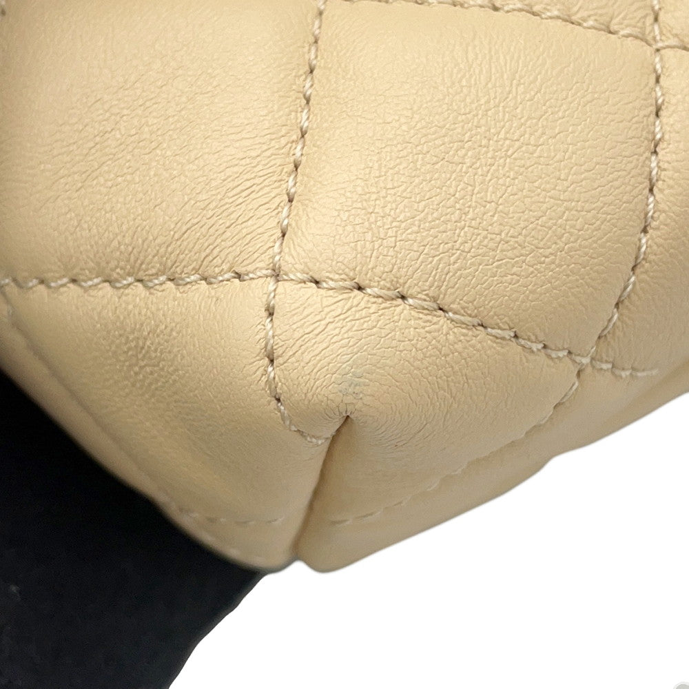 CHANEL Matelasse ChainShoulder Bag Beige Lambskin