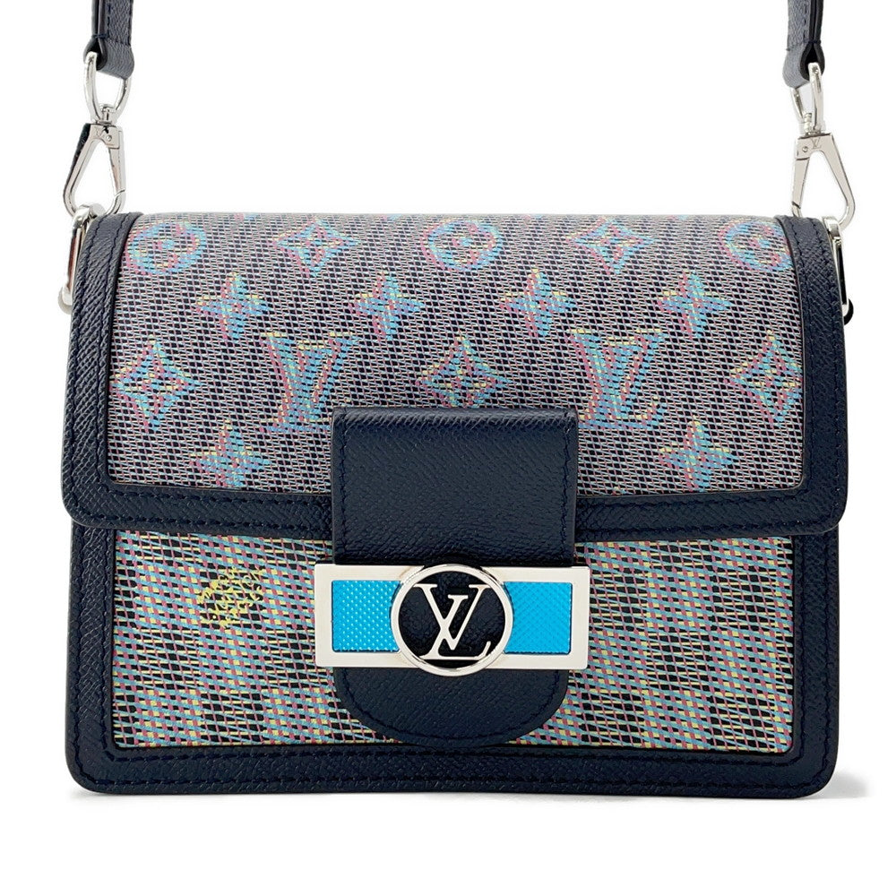 LOUIS VUITTON Dauphine Navy/MulticolorM55454 Leather Size Mini