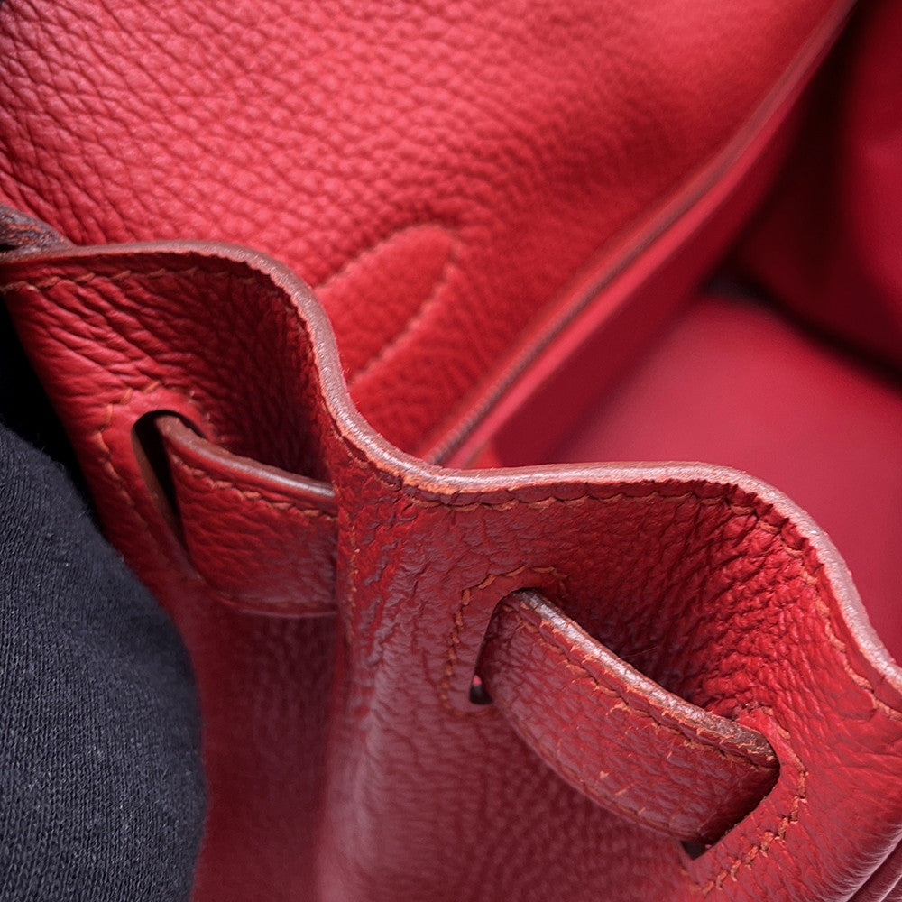 HERMES Kelly Retourne Rouge Casaque Togo Leather Size 28