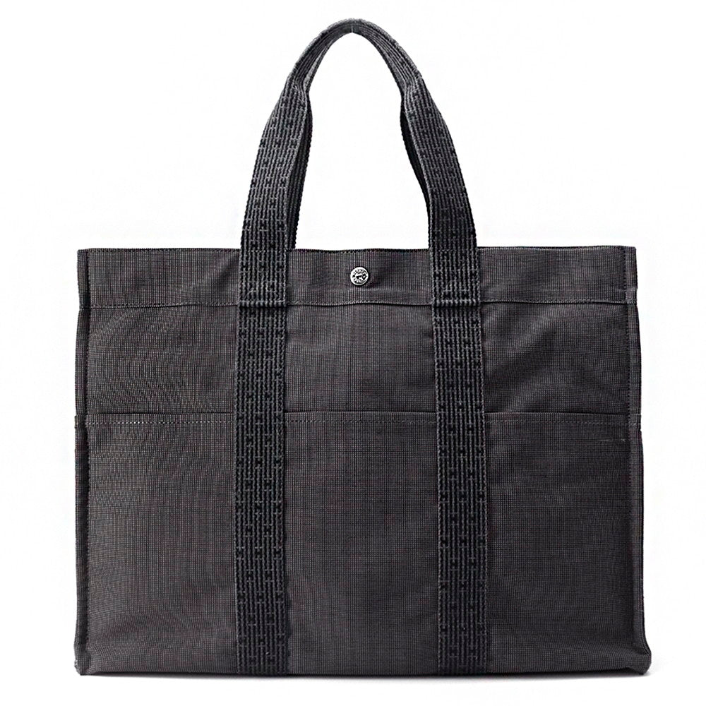 HERMES Her Line Tote Gray Canvas Size GM