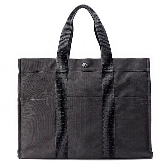 HERMES Her Line Tote Gray Canvas Size GM