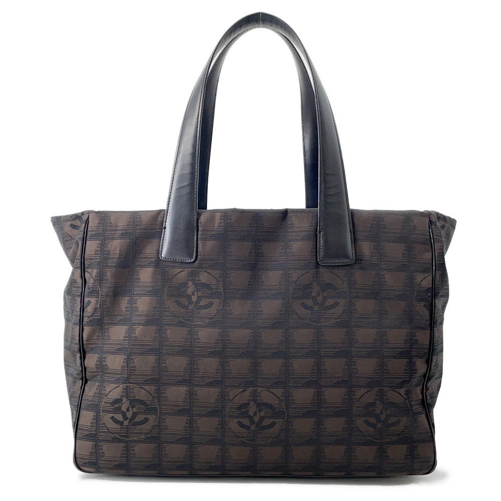 CHANEL New Travel Line Tote MarronA15991 NylonJacquard Leather Size MM