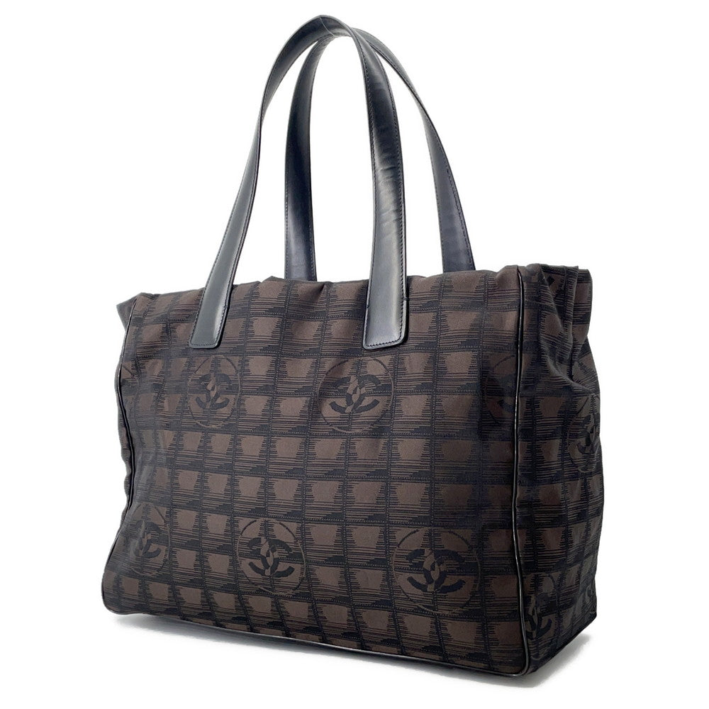 CHANEL New Travel Line Tote MarronA15991 NylonJacquard Leather Size MM