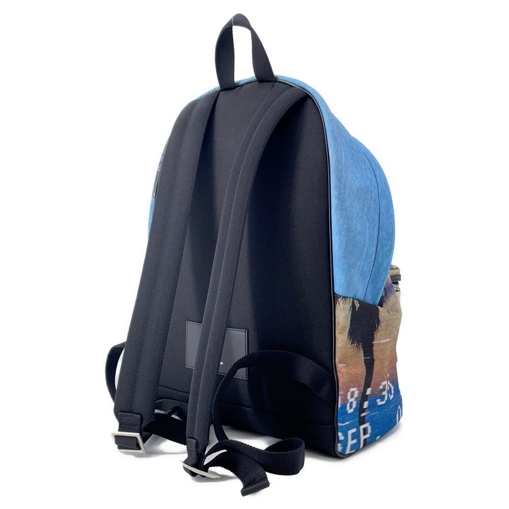 SAINT LAURENT PARIS CITY Backpack Blue534967 Nylon Leather