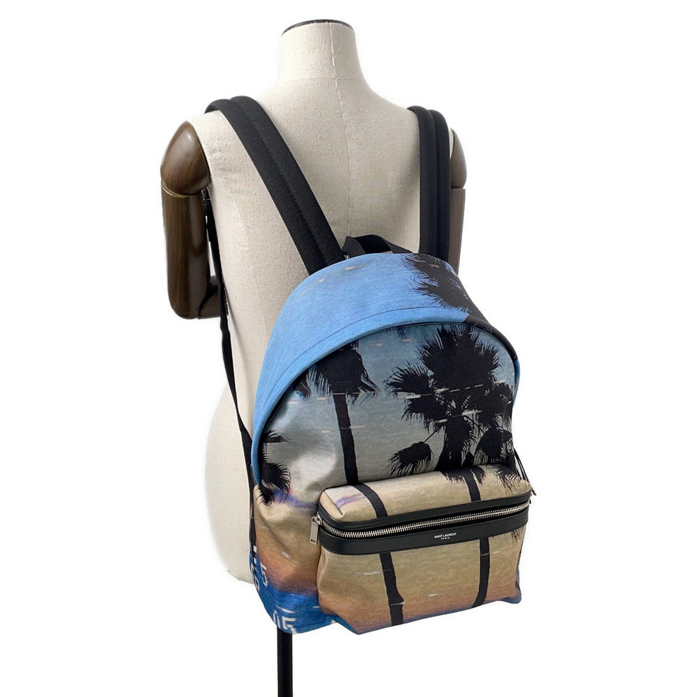 SAINT LAURENT PARIS CITY Backpack Blue534967 Nylon Leather