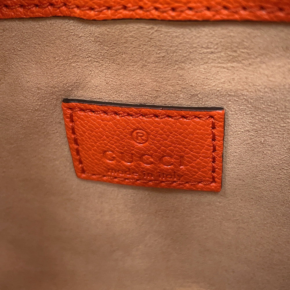 GUCCI GG Marmont Aphrodite Orange739076 Leather Size Mini