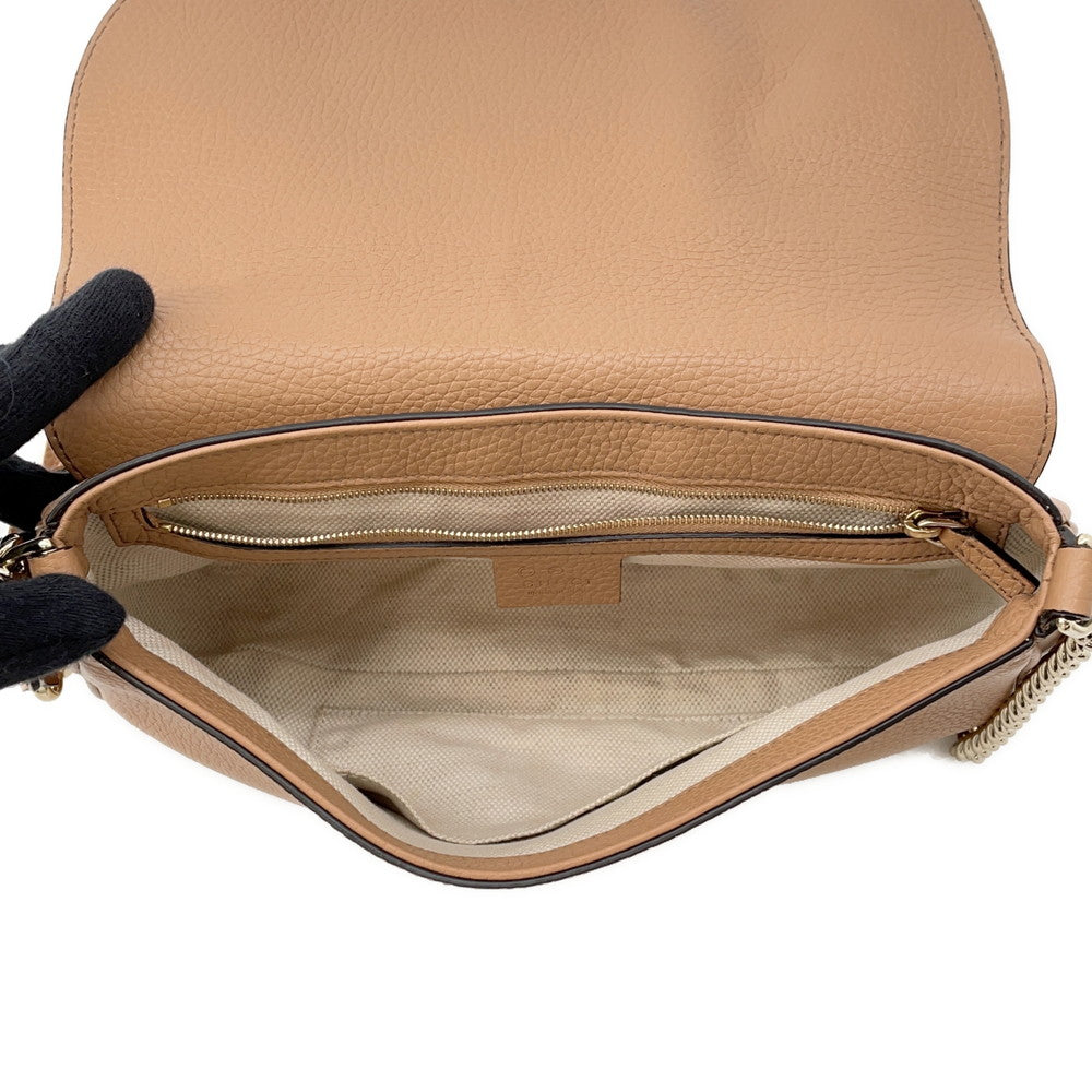 GUCCI Soho ChainShoulder Beige536224 Leather