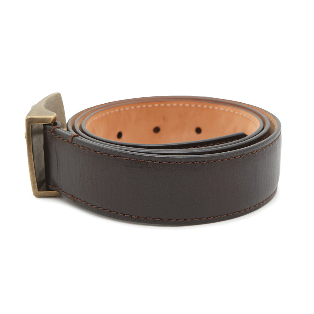 LOUIS VUITTON Utahline Exxon Belt Size 95 Brown Leather