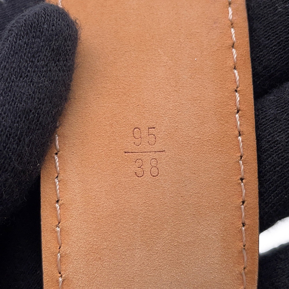 LOUIS VUITTON Utahline Exxon Belt Size 95 Brown Leather