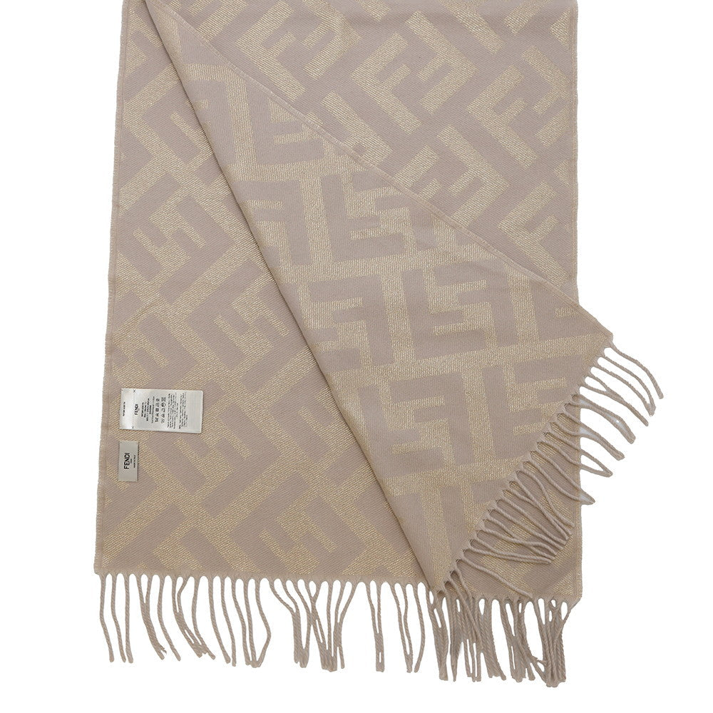 FENDI FFScarf Gold/BeigeFXT260AIX5F0QG1 Cashmere 79% Viscose 17% Metallica 4%