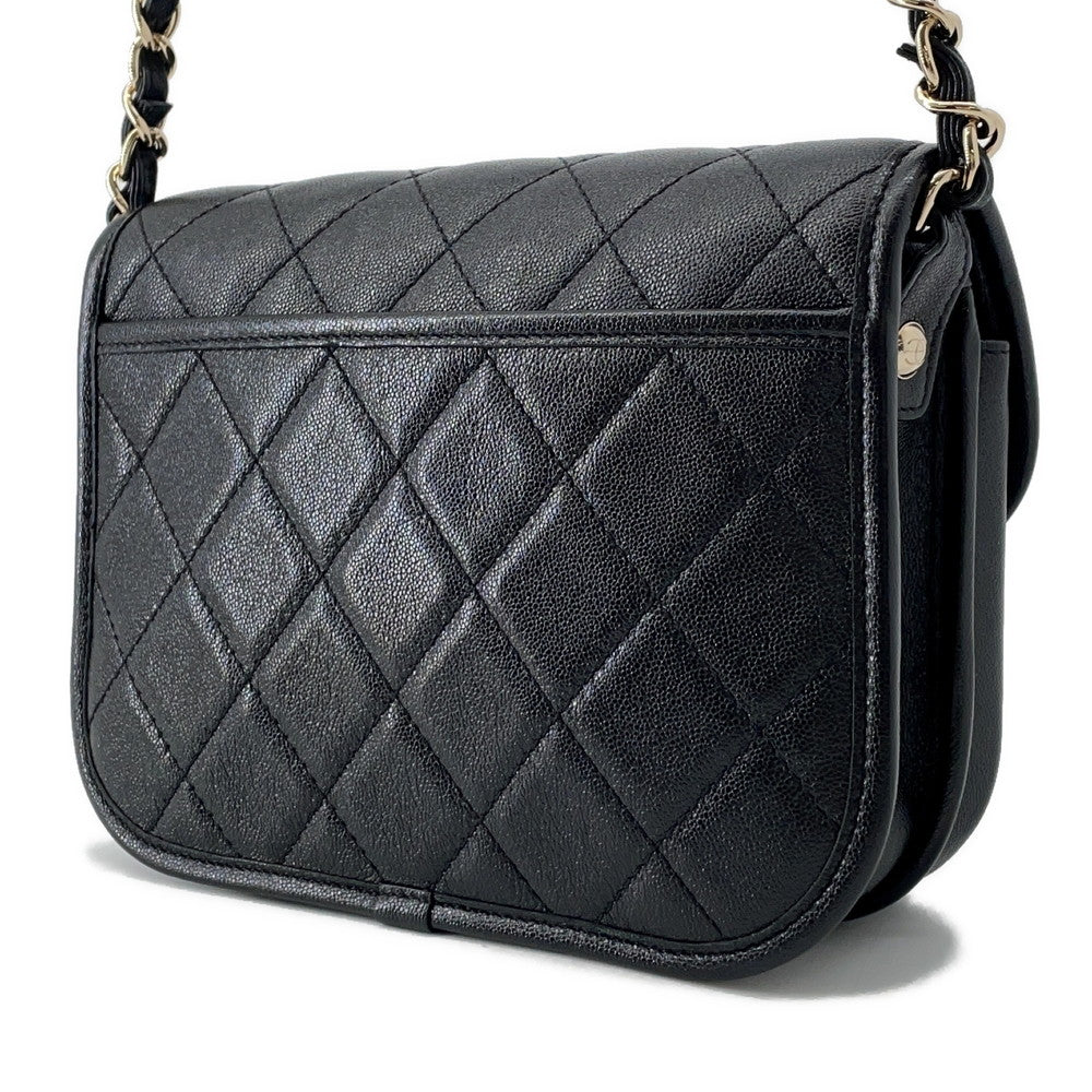 CHANEL Matelasse messenger bag BlackAS2447 Caviar Leather Size Small