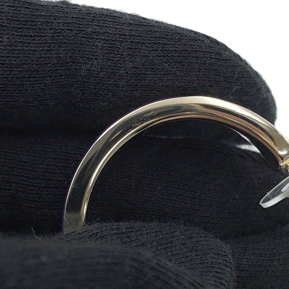 CHANEL CC Logo Hoop Earrings Purple Metal Enamel
