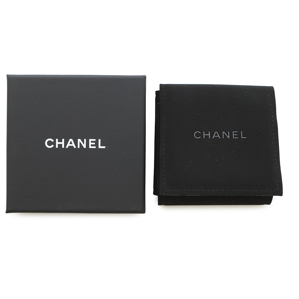 CHANEL CC Logo Hoop Earrings Purple Metal Enamel