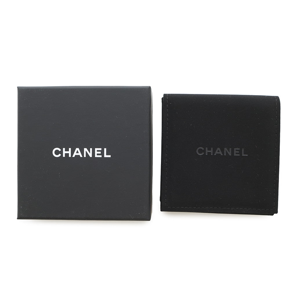 CHANEL CC Logo Hoop Drop Motif Earrings Metal Resin