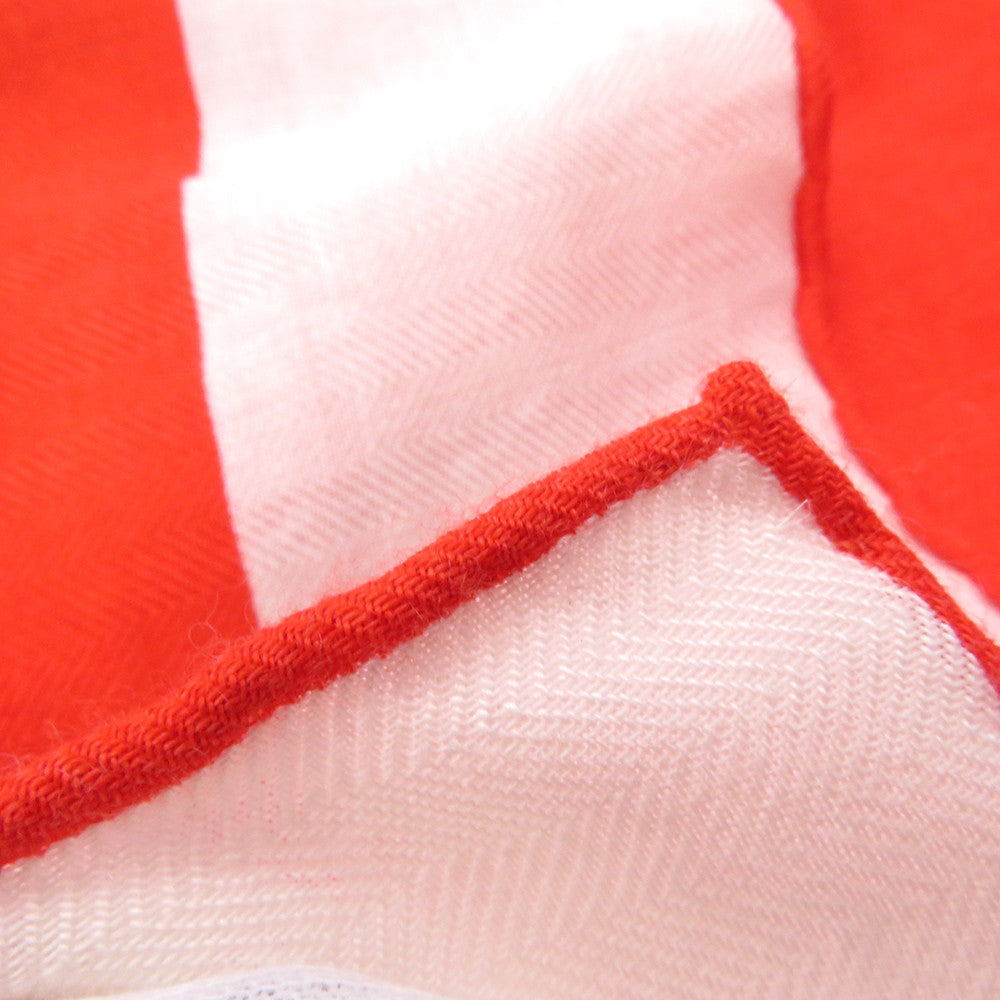 HERMES Carre Jean H PASSANT H・Passant Size 140 Rouge/Blue/Blanc Cashmere70% Silk30%