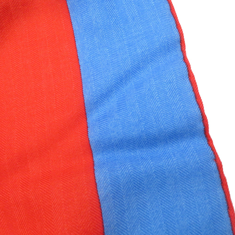HERMES Carre Jean H PASSANT H・Passant Size 140 Rouge/Blue/Blanc Cashmere70% Silk30%