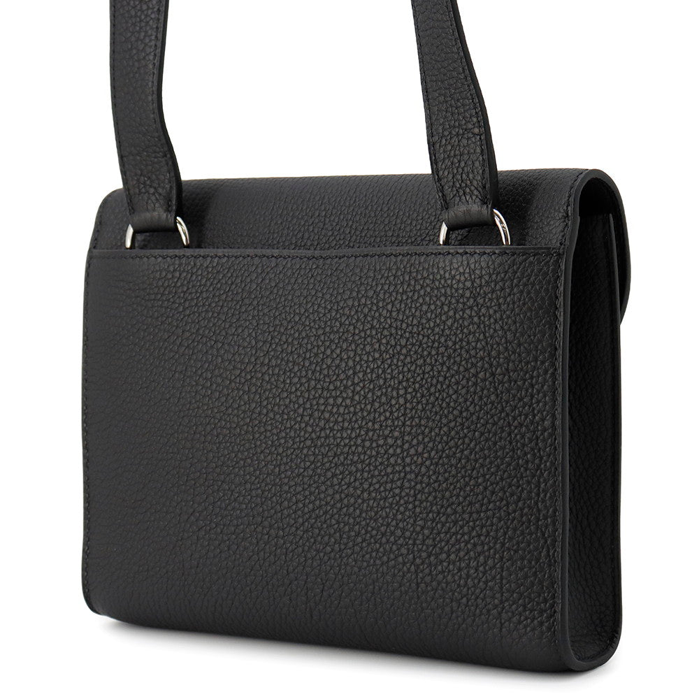 HERMES Sac A Depeches Shoulder Bag Black Togo Leather Size 21