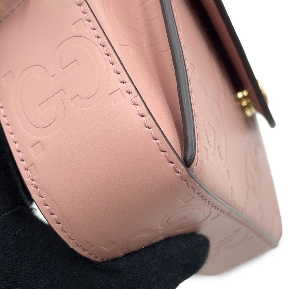 GUCCI GG Super Mini ChainShoulder Bag Pink781554 Leather