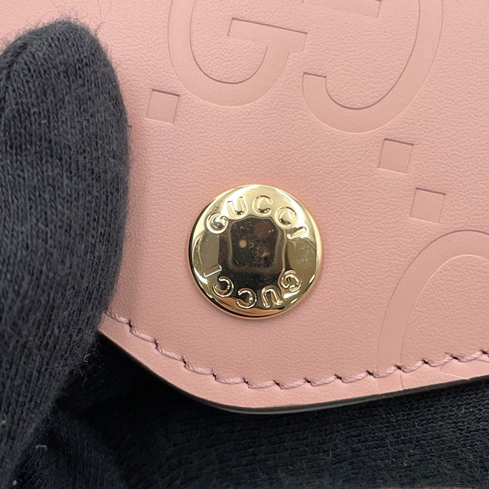 GUCCI GG Super Mini ChainShoulder Bag Pink781554 Leather