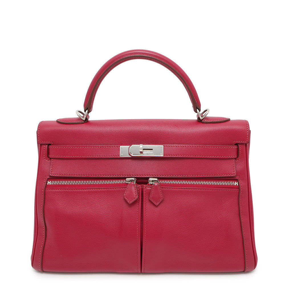 HERMES Kelly Raki Ruby Swift Leather Size 32