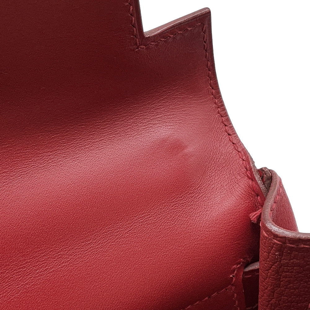 HERMES Kelly Retourne Rouge Vif Box Calf Leather Size 32