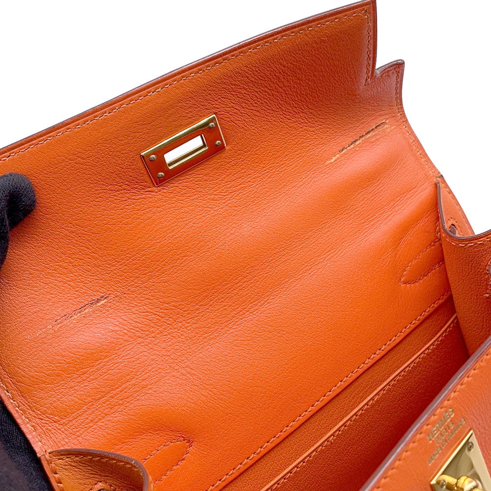 HERMES Mini Kelly Orange Gulliver Size 20