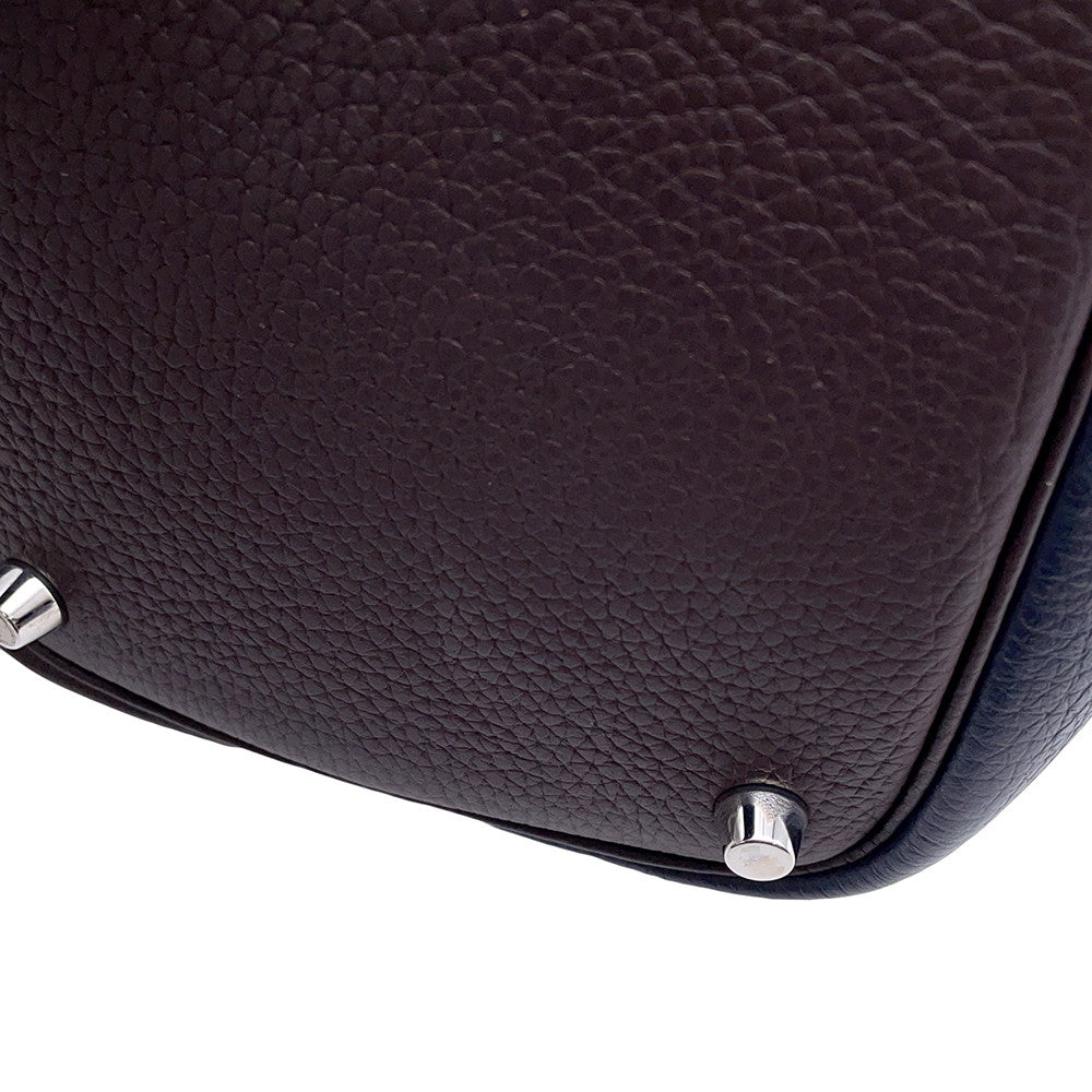 HERMES Picotin Lock Casaque2 Blue Nuit/RougeSellier/Framboise Taurillon Clemence Size PM
